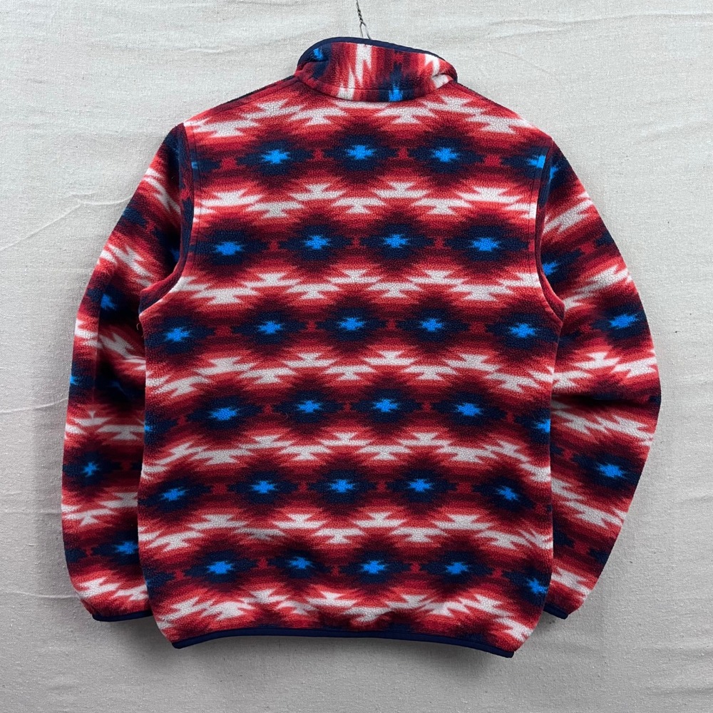 Patagonia Synchilla Snap-T Fleece Womens M Red Blue Geometric Excellent Pullover - Picture 3 of 8